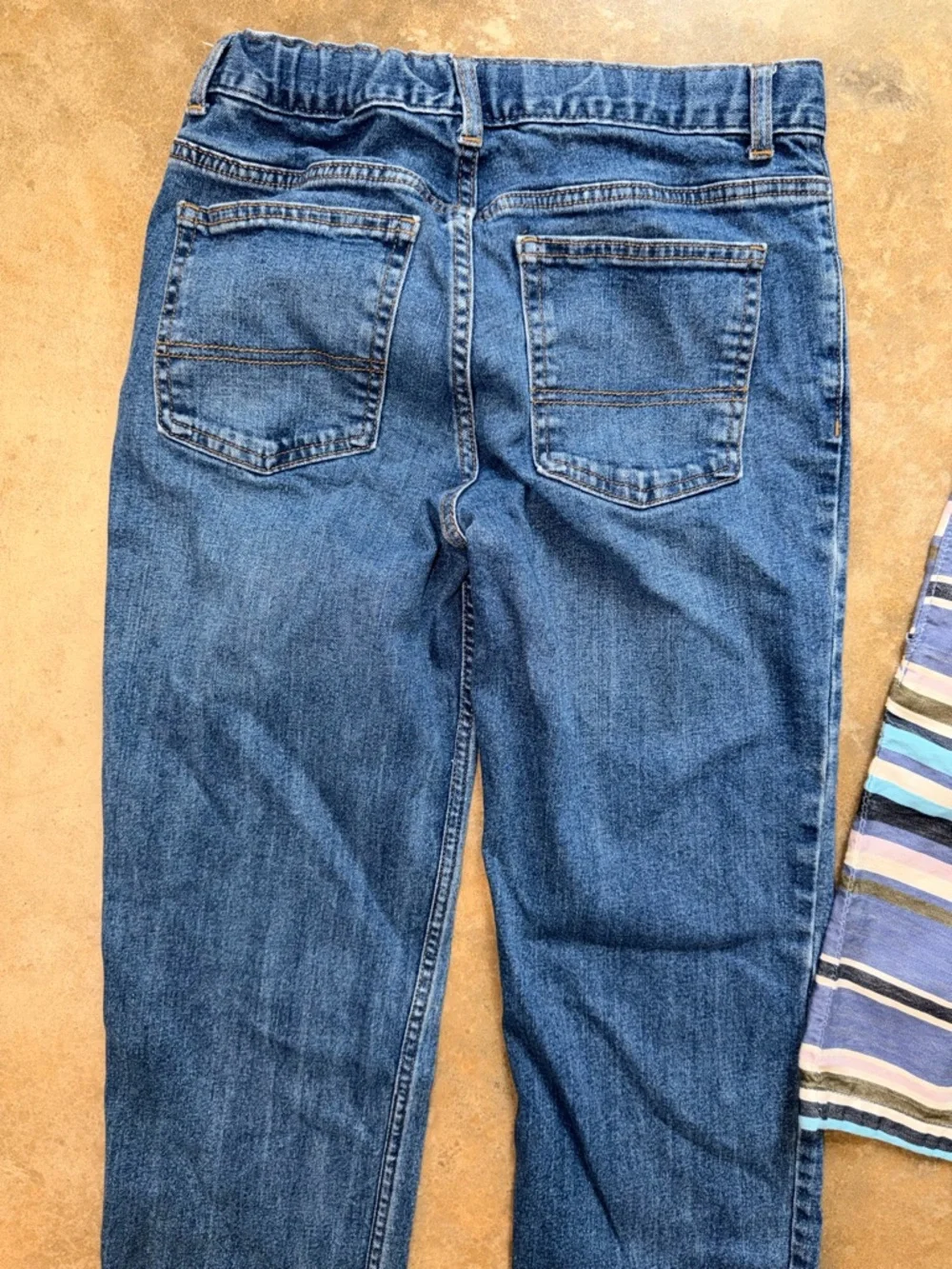 Boys Bundle - Blue Striped Shorts and Adjustable Waist Denim Jeans - Size XL - Picture 4 of 13